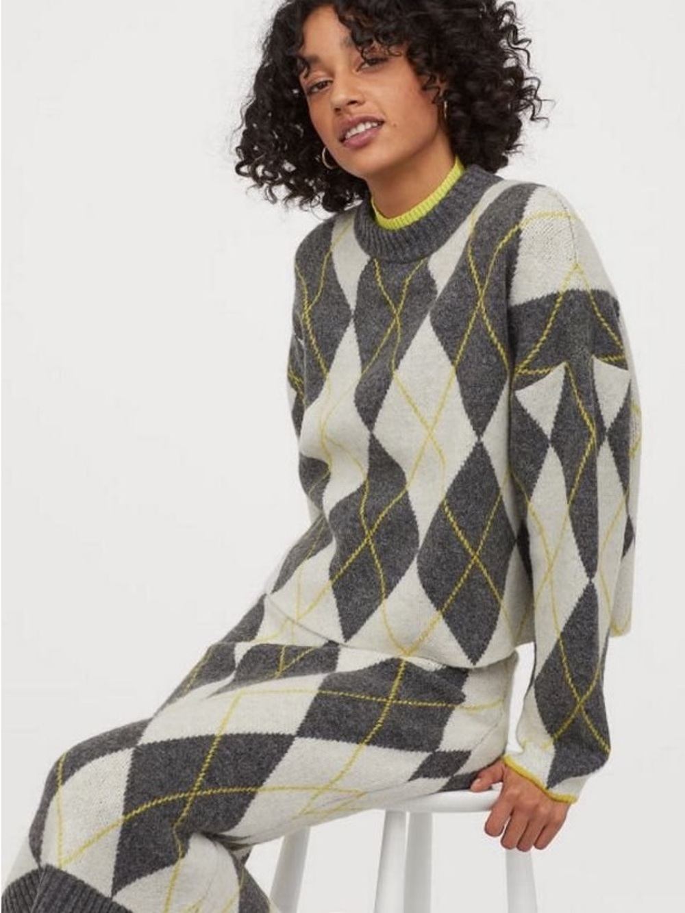 H&M x Pringle of Scotland Argyle Cropped Sweater